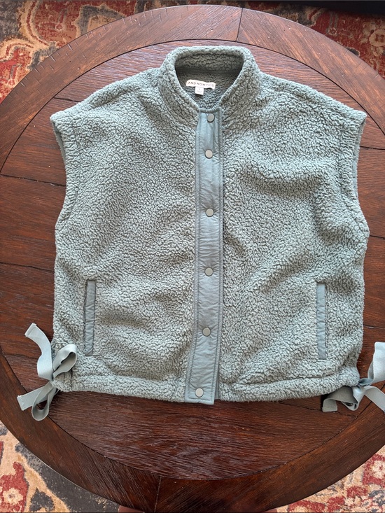 And Now This Jackets & Blazers - AND OTHER STORIES Sage Green Sherpa Vest